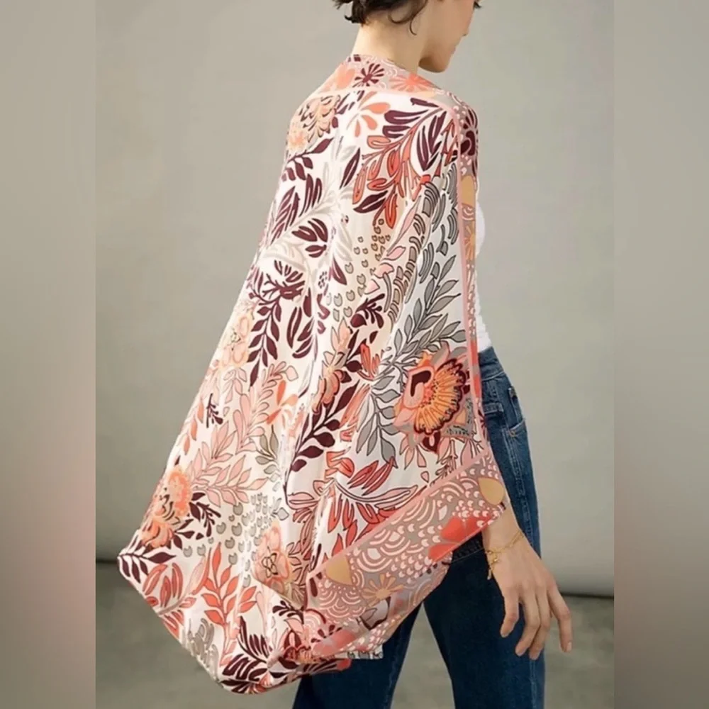 Anthropologie Larissa Floral Kimono | One Size | Open Front EEUC - Picture 2 of 9